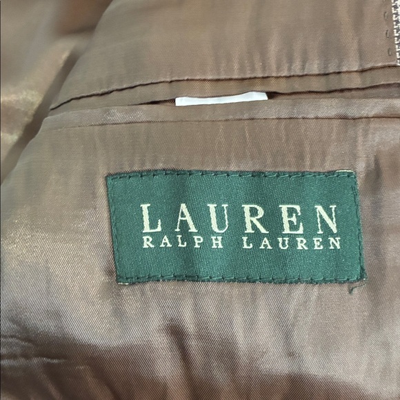 Lauren Ralph Lauren Men's 44R 100% Linen Blazer Brown Houndstooth - Picture 8 of 10